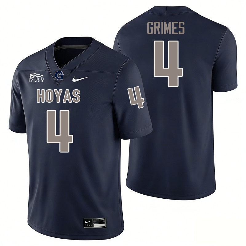 Georgetown Hoyas #4 Isaiah Grimes College Football Jerseys,Uniforms-Navy